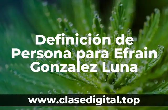 Definición de Persona para Efrain Gonzalez Luna