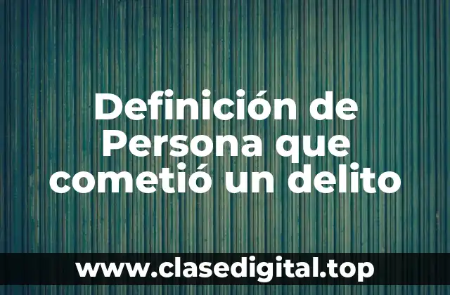 Definición de Persona que cometió un delito