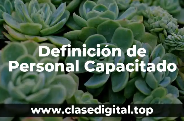 Definición de Personal Capacitado