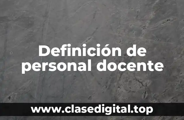 Definición de personal docente