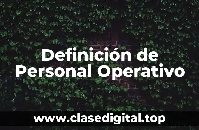 Definición de Personal Operativo