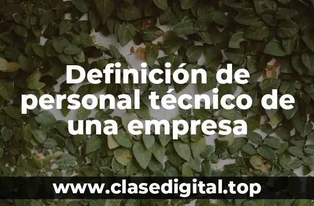 Definición de personal técnico de una empresa