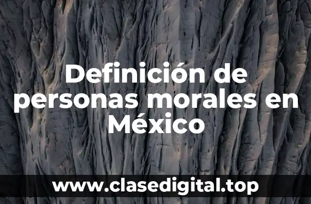 Definición de personas morales en México