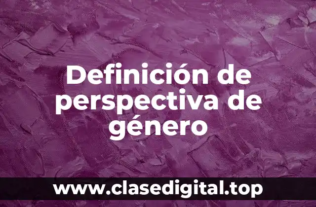 Definición de perspectiva de género