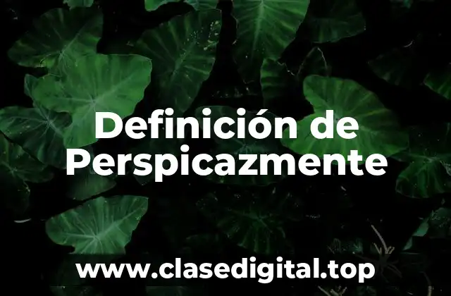 Definición de Perspicazmente