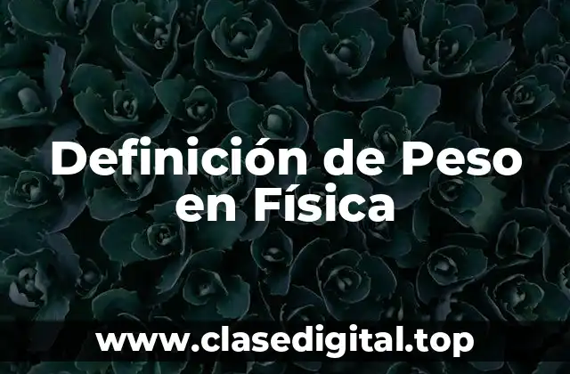 Definición Técnica de Peso en Física