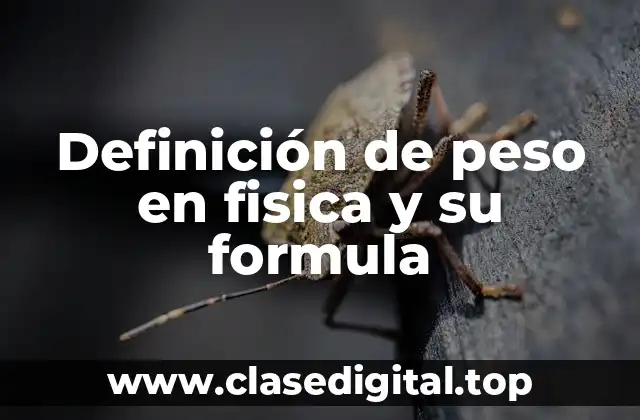 Definición de peso en fisica y su formula