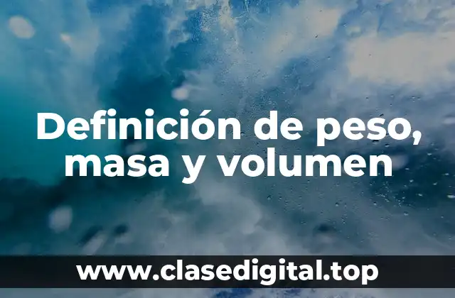 Definición técnica de peso