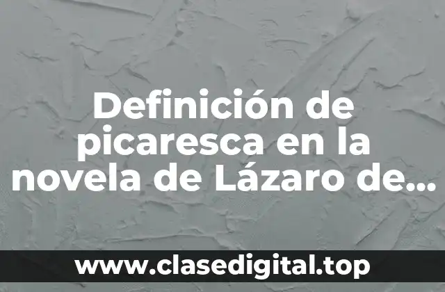 Definición de picaresca en la novela de Lázaro de Tormes