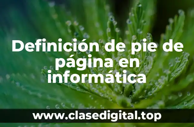 Definición de pie de página en informática