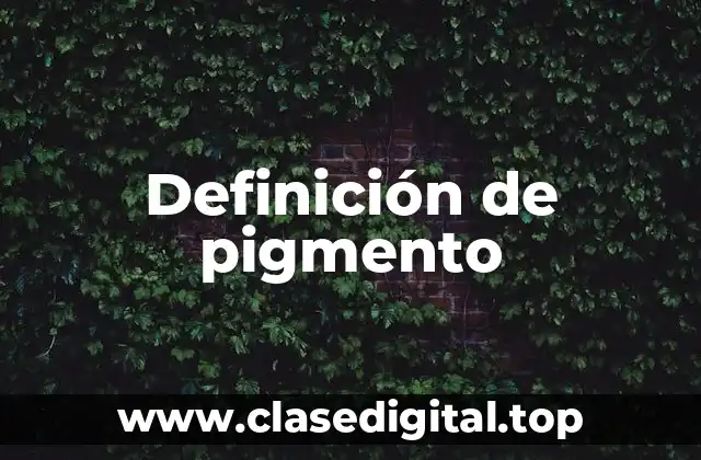 Definición de pigmento
