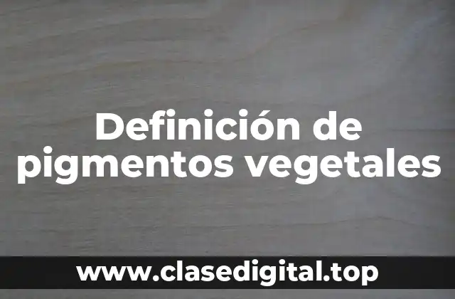 Definición de pigmentos vegetales