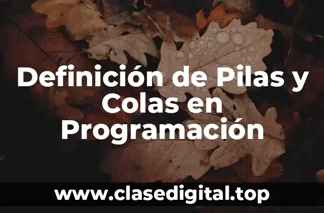 Definición de Pilas y Colas en Programación