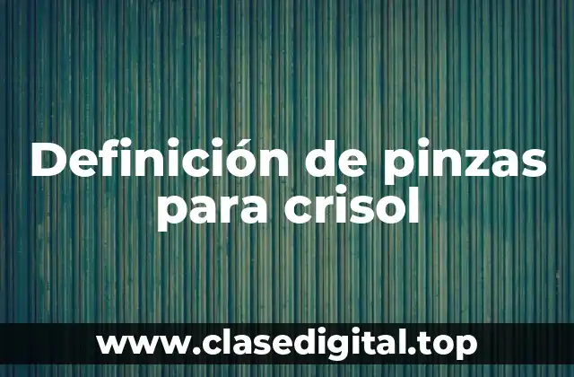 Definición de pinzas para crisol