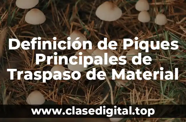 Definición de Piques Principales de Traspaso de Material