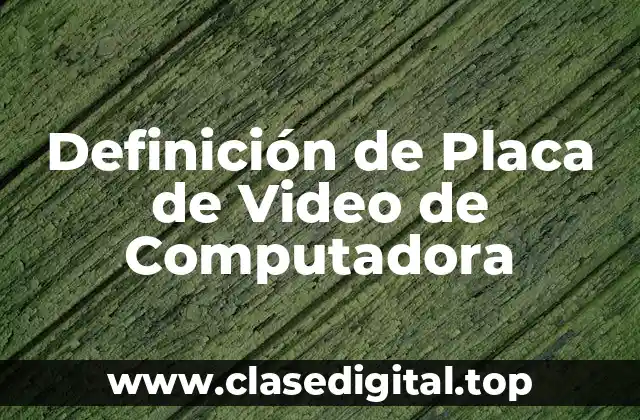 Definición de Placa de Video de Computadora
