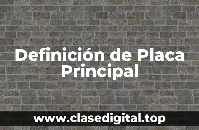 Definición de Placa Principal