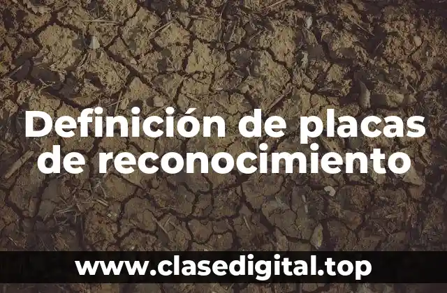 Definición de placas de reconocimiento