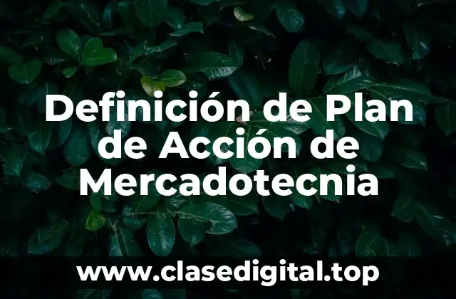 Definición de Plan de Acción de Mercadotecnia