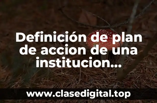 Definición de plan de accion de una institucion educativa