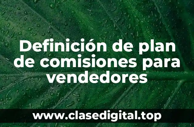 Definición de plan de comisiones para vendedores
