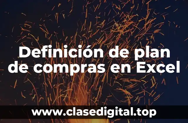 Definición de plan de compras en Excel