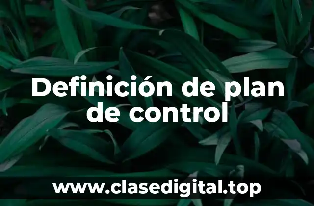 Definición de plan de control