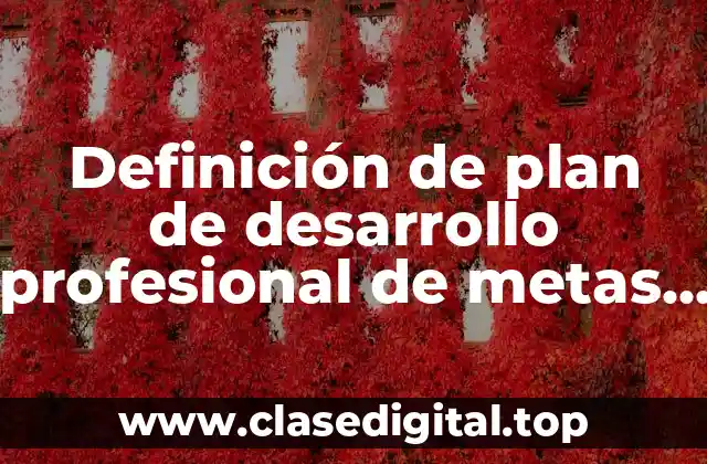 Ejemplos de plan de desarrollo profesional de metas y objetivos