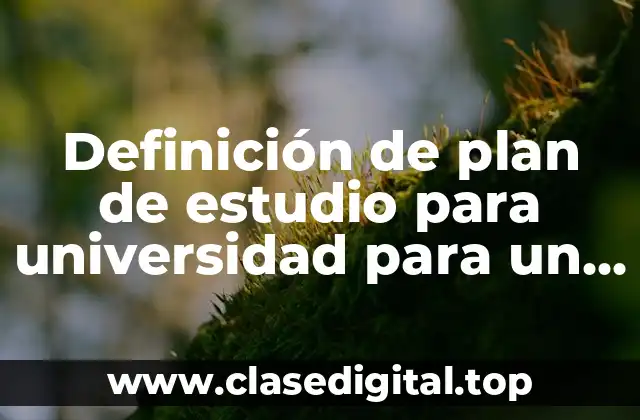 Ejemplos de plan de estudio para universidad para un semestre