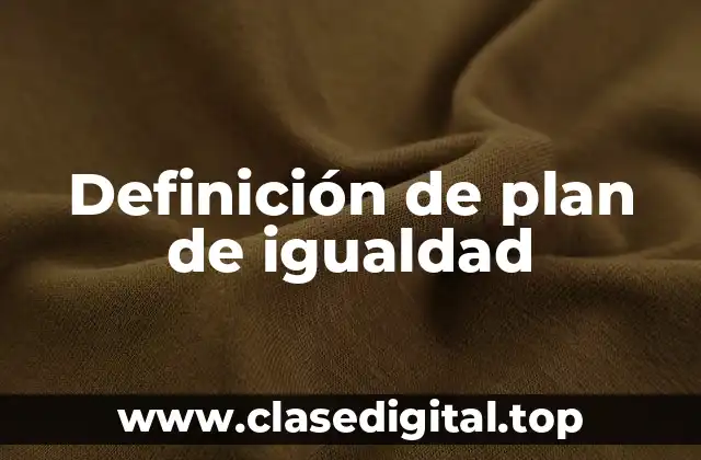 Definición de plan de igualdad