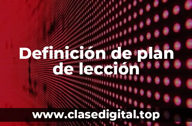 Definición de plan de lección