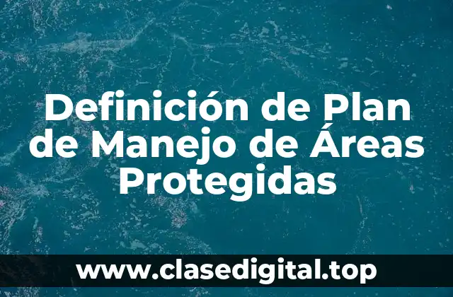 Definición de Plan de Manejo de Áreas Protegidas