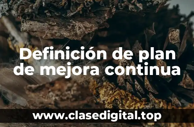 Definición de plan de mejora continua