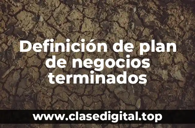 Definición de plan de negocios terminados