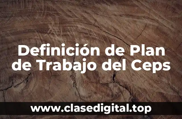 Definición de Plan de Trabajo del Ceps