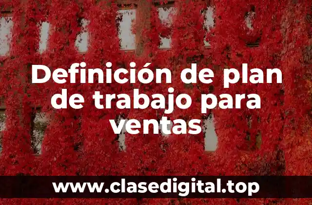 Definición de plan de trabajo para ventas