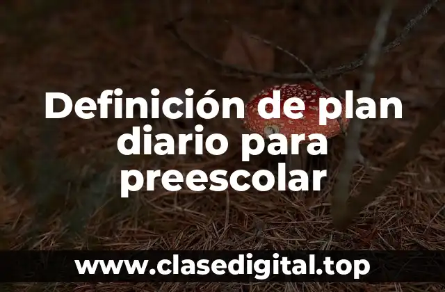 Definición de plan diario para preescolar