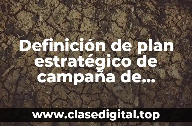 Definición de plan estratégico de campaña de publicidad