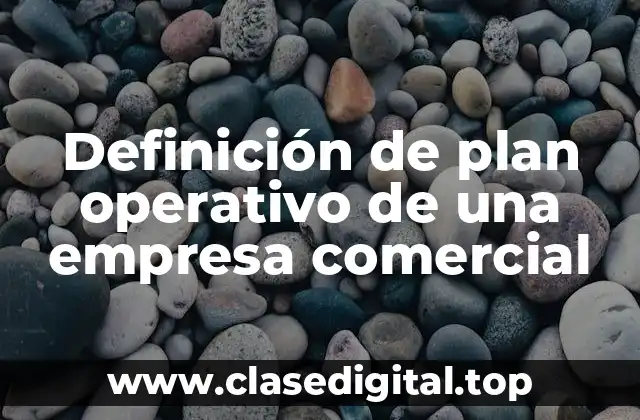 Definición de plan operativo de una empresa comercial