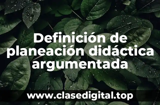 Definición de planeación didáctica argumentada
