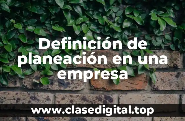Definición técnica de planeación en una empresa