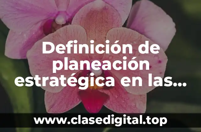 Definición de planeación estratégica en las organizaciones