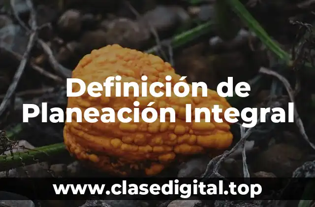 Definición de Planeación Integral