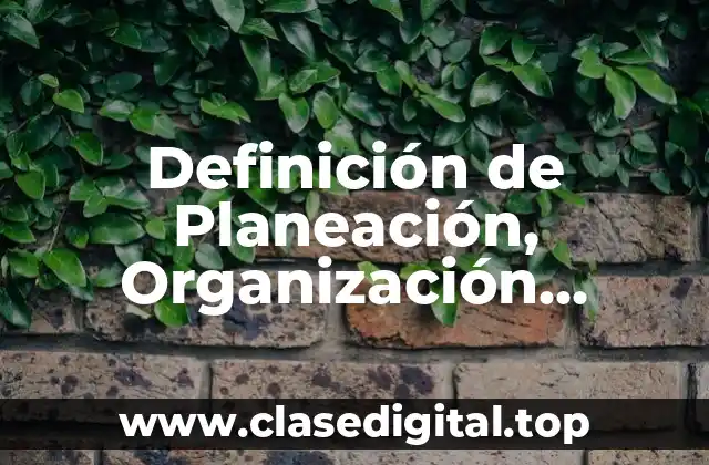 Definición de Planeación, Organización, Dirección y Control
