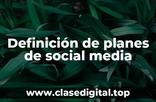Definición de planes de social media