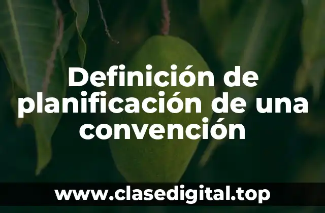 Definición de planificación de una convención