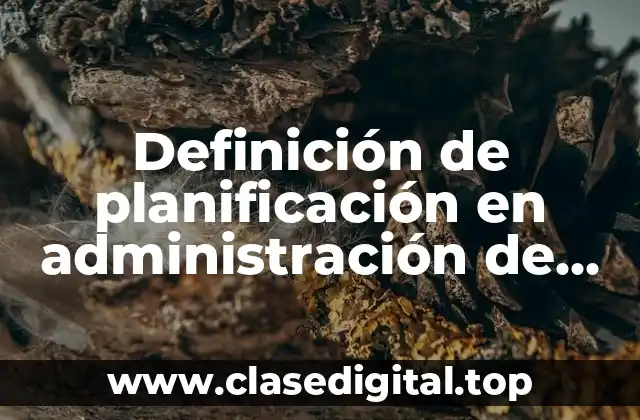 Definición de planificación en administración de empresas