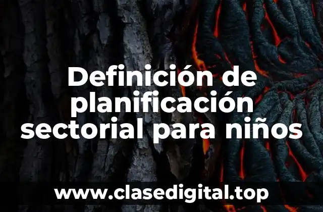 Definición de planificación sectorial para niños