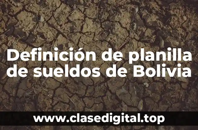 Definición de planilla de sueldos de Bolivia