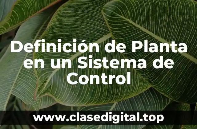 Definición de Planta en un Sistema de Control